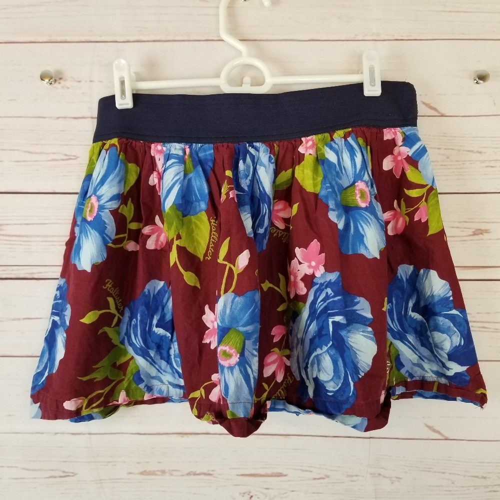 Hollister Women's Large Floral Skirt Stretch Waist